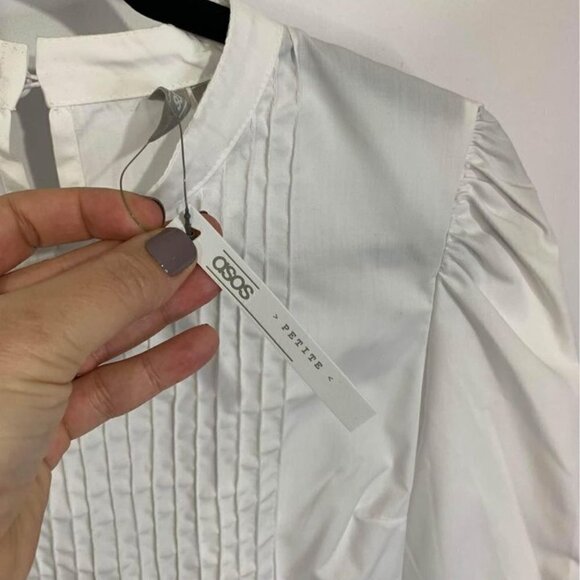 asos shirt dress with bow detail on sleeves. New with tags. Size 8. White. - Picture 3 of 10